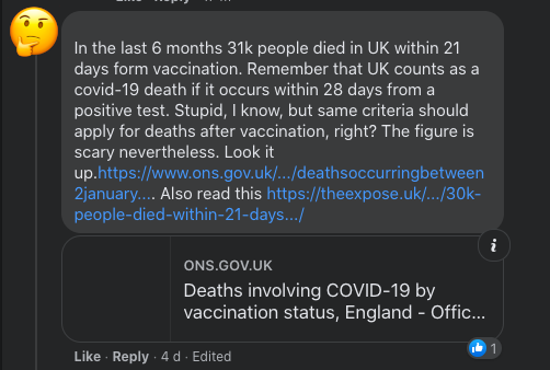 Arthur Story's Facebook post